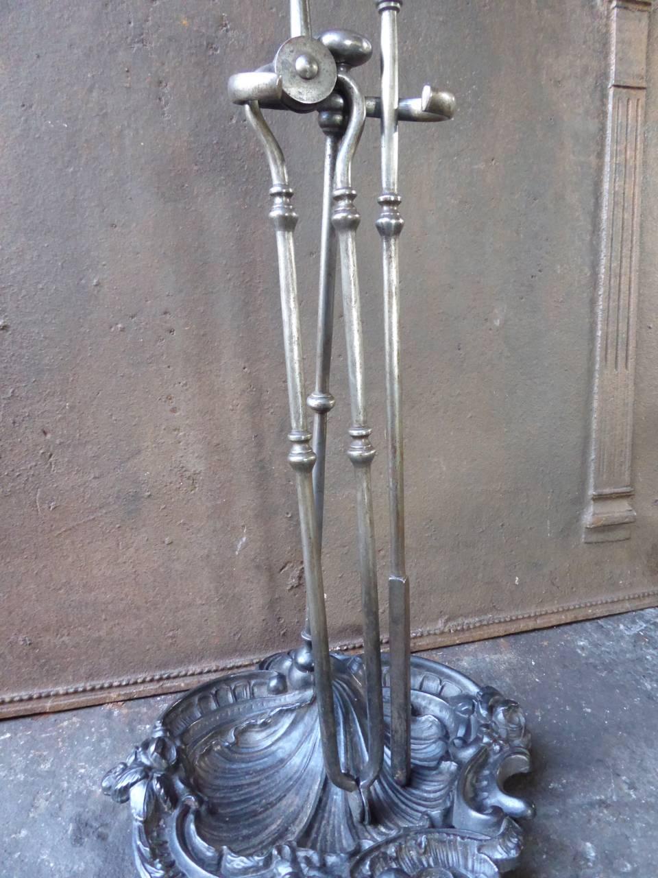 Cast 18th - 19th Century English Georgian Fireplace Tools of Fire Tools For Sale