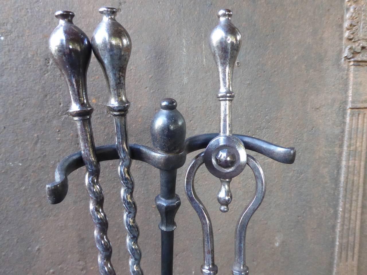 Cast 19th Century English Fireplace Tools or Fire Tools