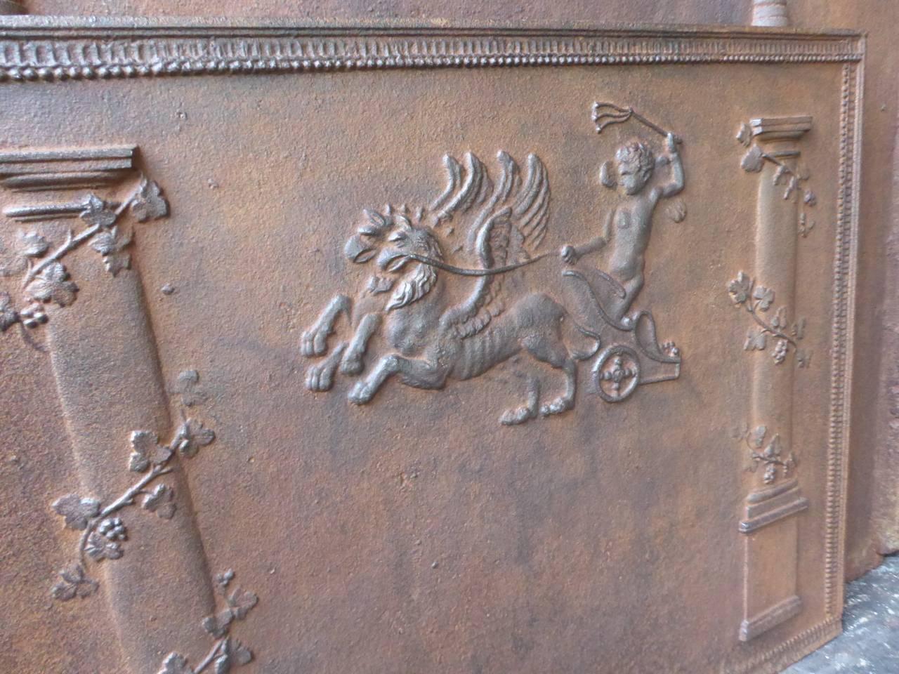 19th Century French 'Pillars with Decoration' Fireback 1