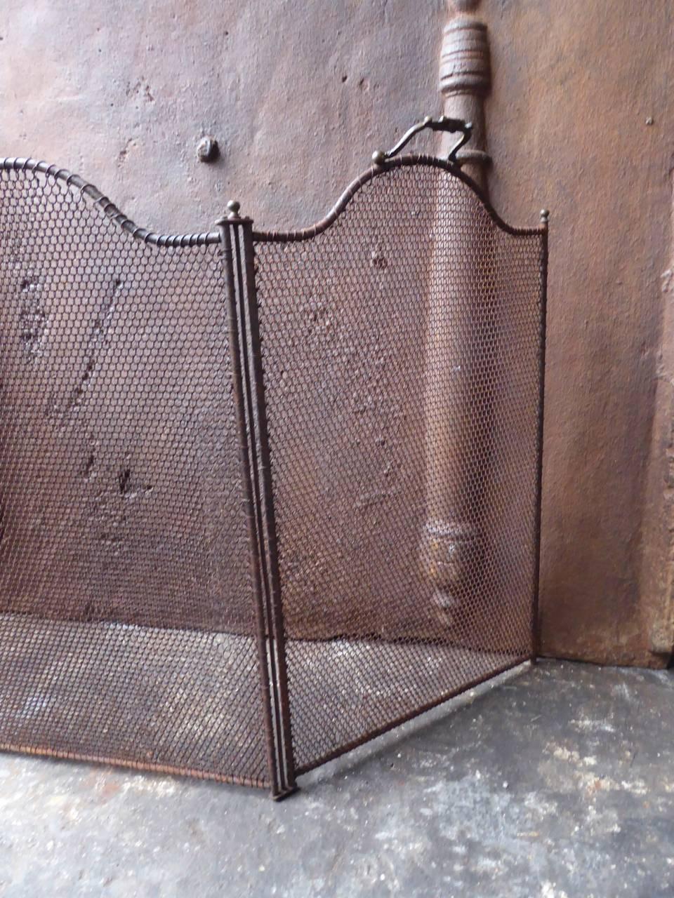 Iron 19th Century French Fireplace Screen or Fire Screen