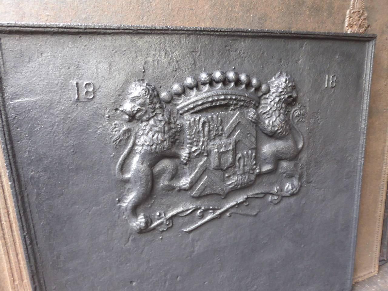 Iron 19th Century French Coat of Arms Fireback