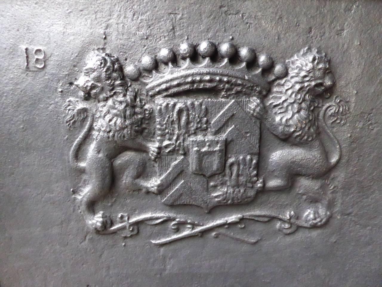 Cast 19th Century French Coat of Arms Fireback