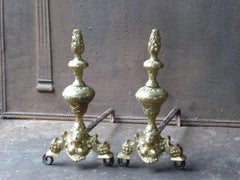 19th Century French Louis XIV Style Andirons or Firedogs