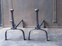 18th Century French Andirons or Firedogs