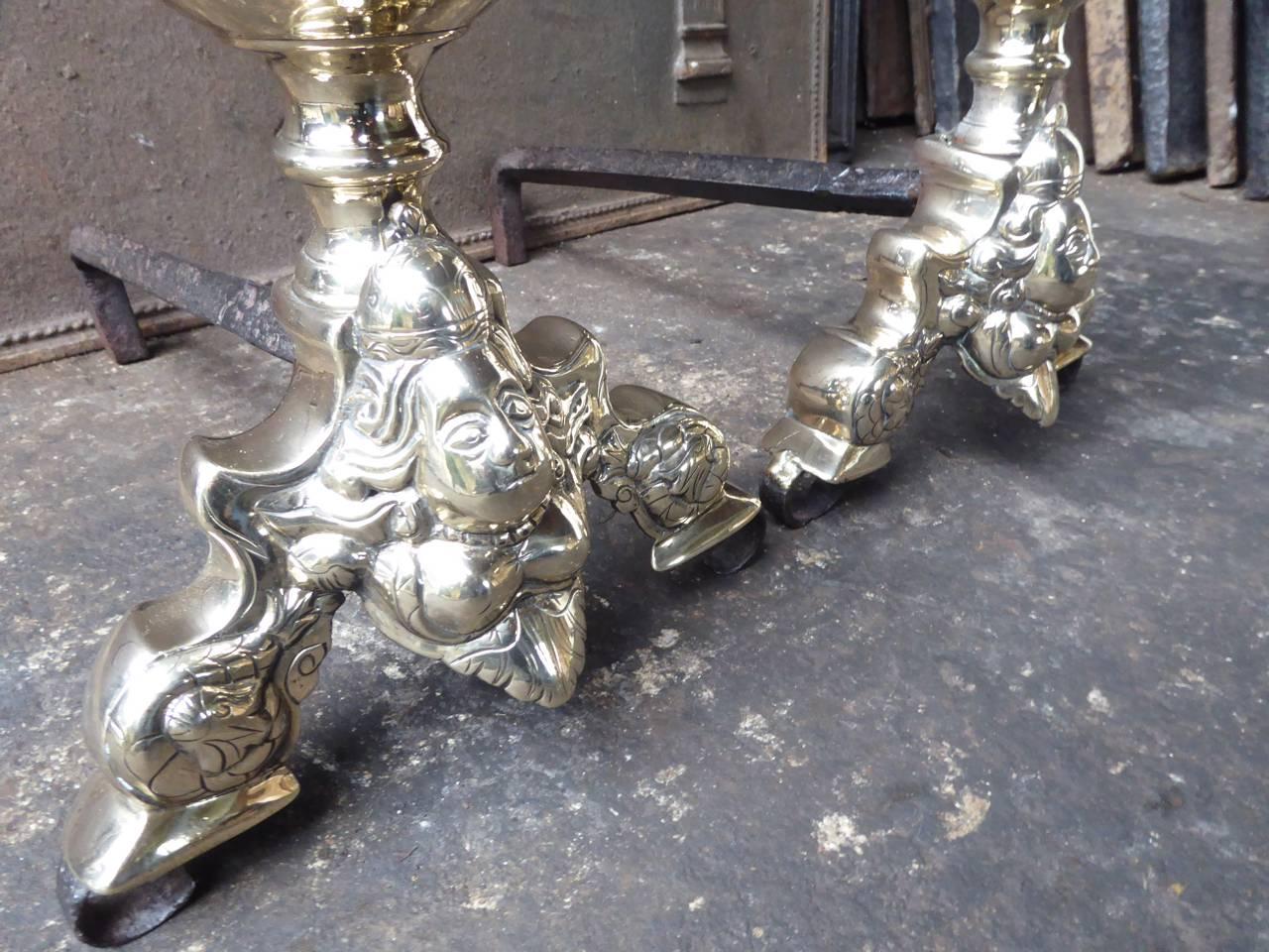 18th Century and Earlier 17th Century French Andirons or Firedogs