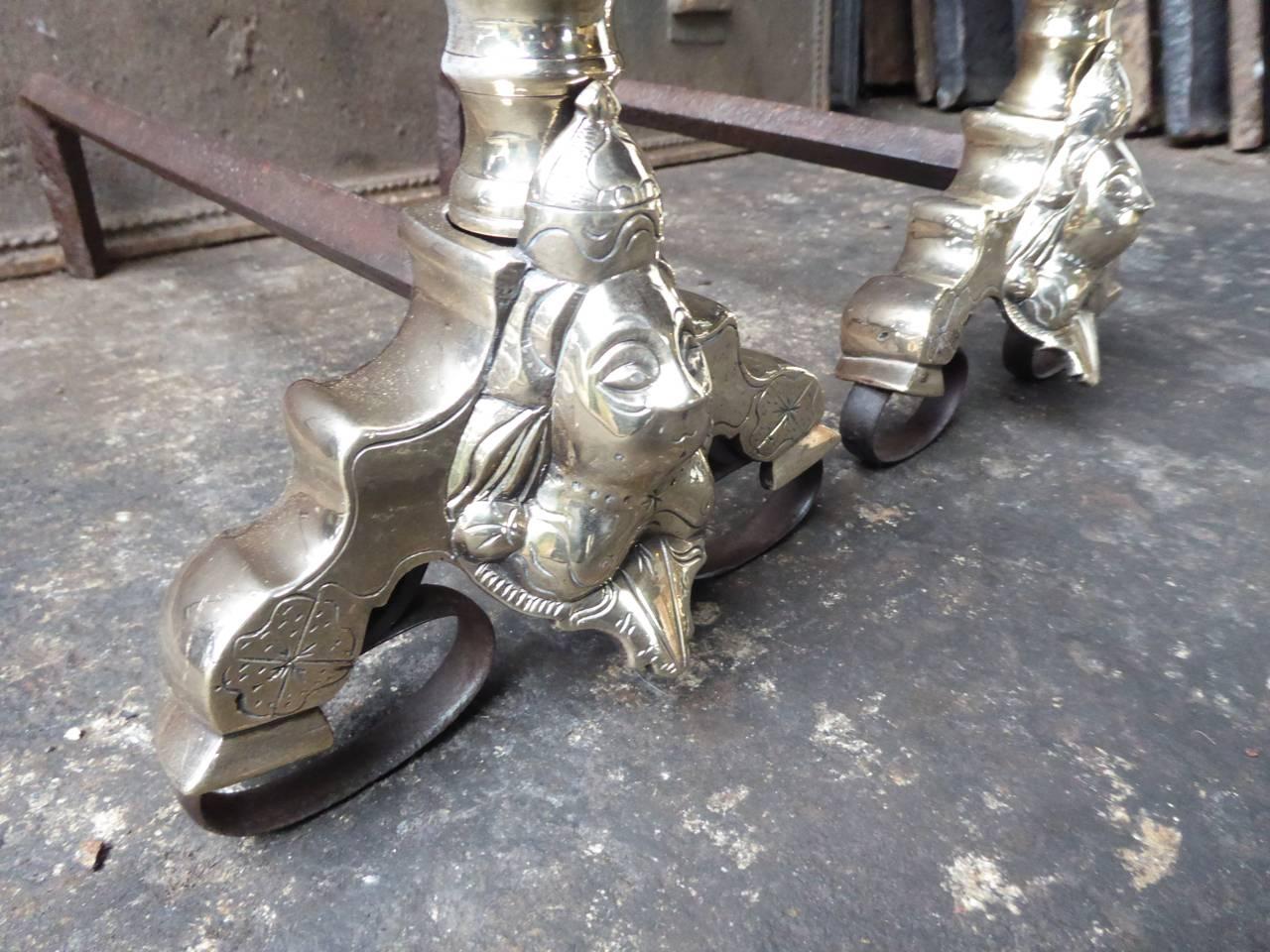 17th Century French Andirons or Firedogs In Good Condition In Amerongen, NL