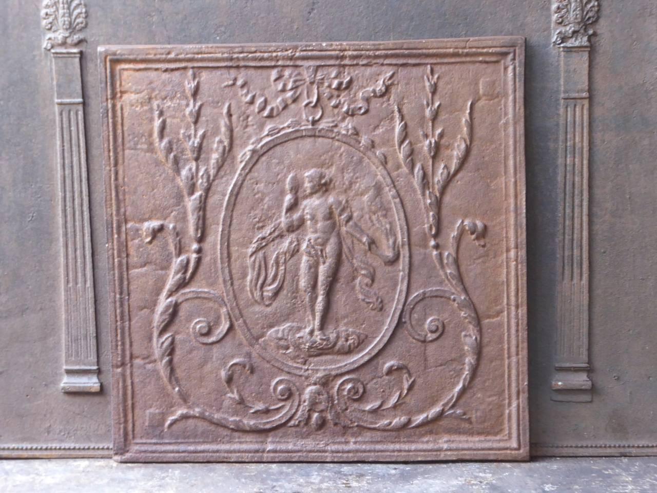 French Louis XV style fireback with the goddess Venus. Goddess of love, beauty and fertility.

We have a unique and specialized collection of antique and used fireplace accessories consisting of more than 1000 listings at 1stdibs. Amongst others, we