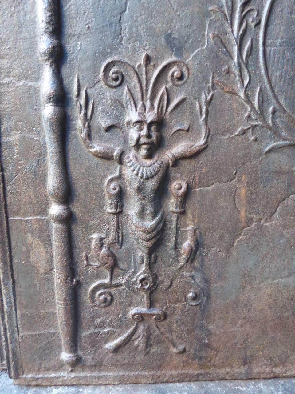 Cast Magnificent French 'Arms of France' Fireback, 17th Century 