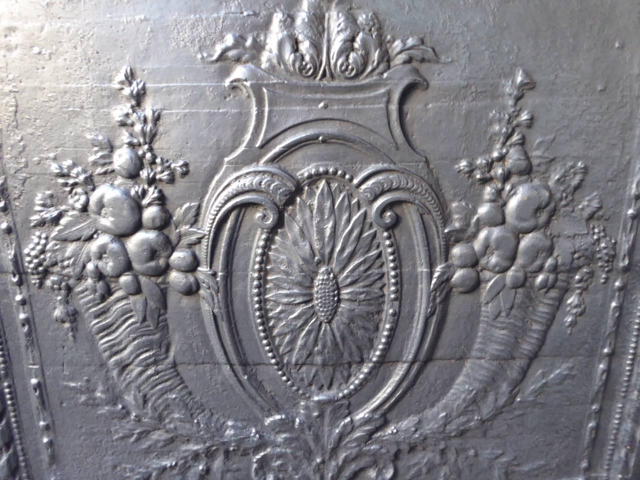 Louis XV 18th Century French 'Fruits of the Summer' Fireback