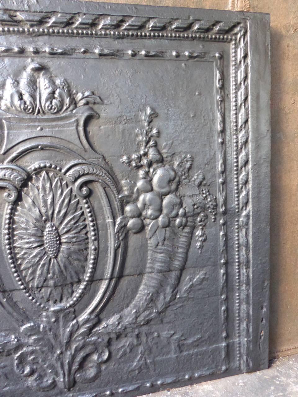 Cast 18th Century French 'Fruits of the Summer' Fireback