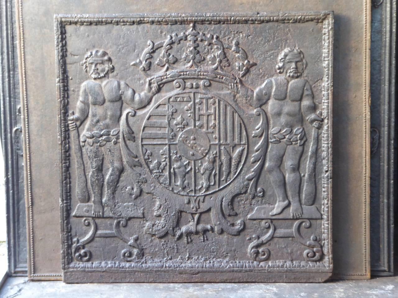 18th French fireplace fireback with the Arms of Lorraine. With arms of Leopold I of Lorraine and Bar.

We have a unique and specialized collection of antique and used fireplace accessories consisting of more than 1000 listings at 1stdibs. Amongst