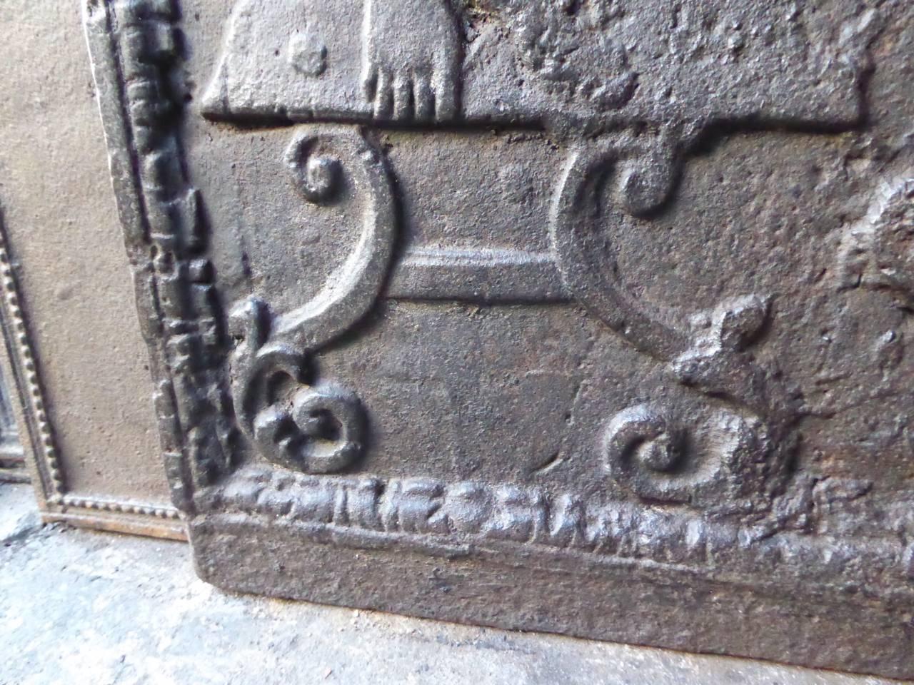 Cast 18th Century French 'Arms of Lorraine' Fireback
