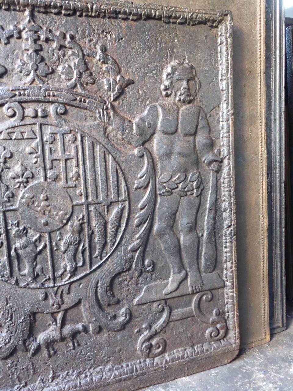 18th Century French 'Arms of Lorraine' Fireback In Good Condition In Amerongen, NL