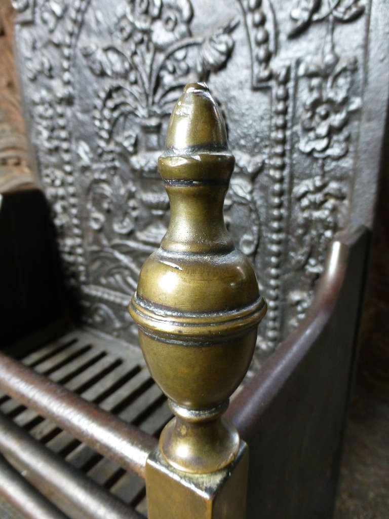 Brass Magnificent Antique Art Nouveau Fireplace Grate