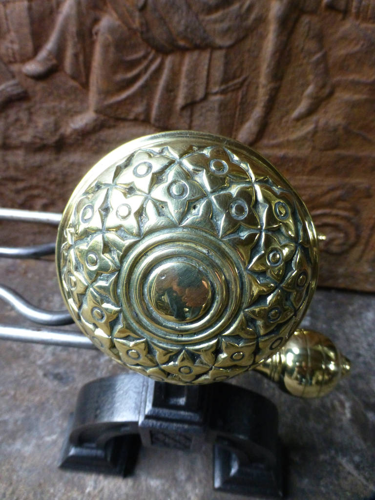 Cast Art Nouveau Fireplace Tool Set and Rests For Sale