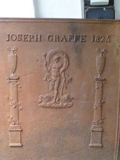 Large Antique Fireback Depicting Apollo, Dated 1825