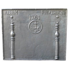 Antique Fireback with Medieval  IHS Monogram, Dated 1761