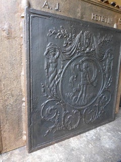 Antique French Fireback / Backsplash with the Goddess Venus, 18th Century