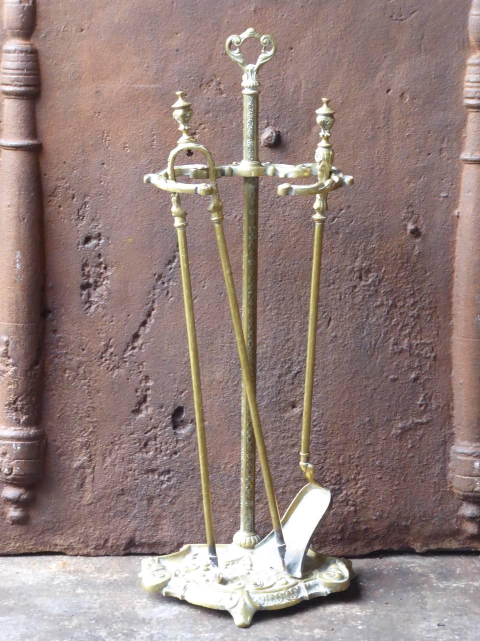20th century French fireplace tools made of brass.

We have a unique and specialized collection of antique and used fireplace accessories consisting of more than 1000 listings at 1stdibs. Amongst others we always have 300+ firebacks, 250+ pairs of