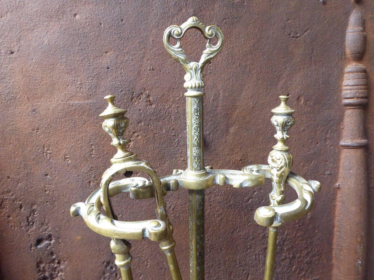 Napoleon III Style Fireplace Tool Set, Fire Tools In Good Condition In Amerongen, NL
