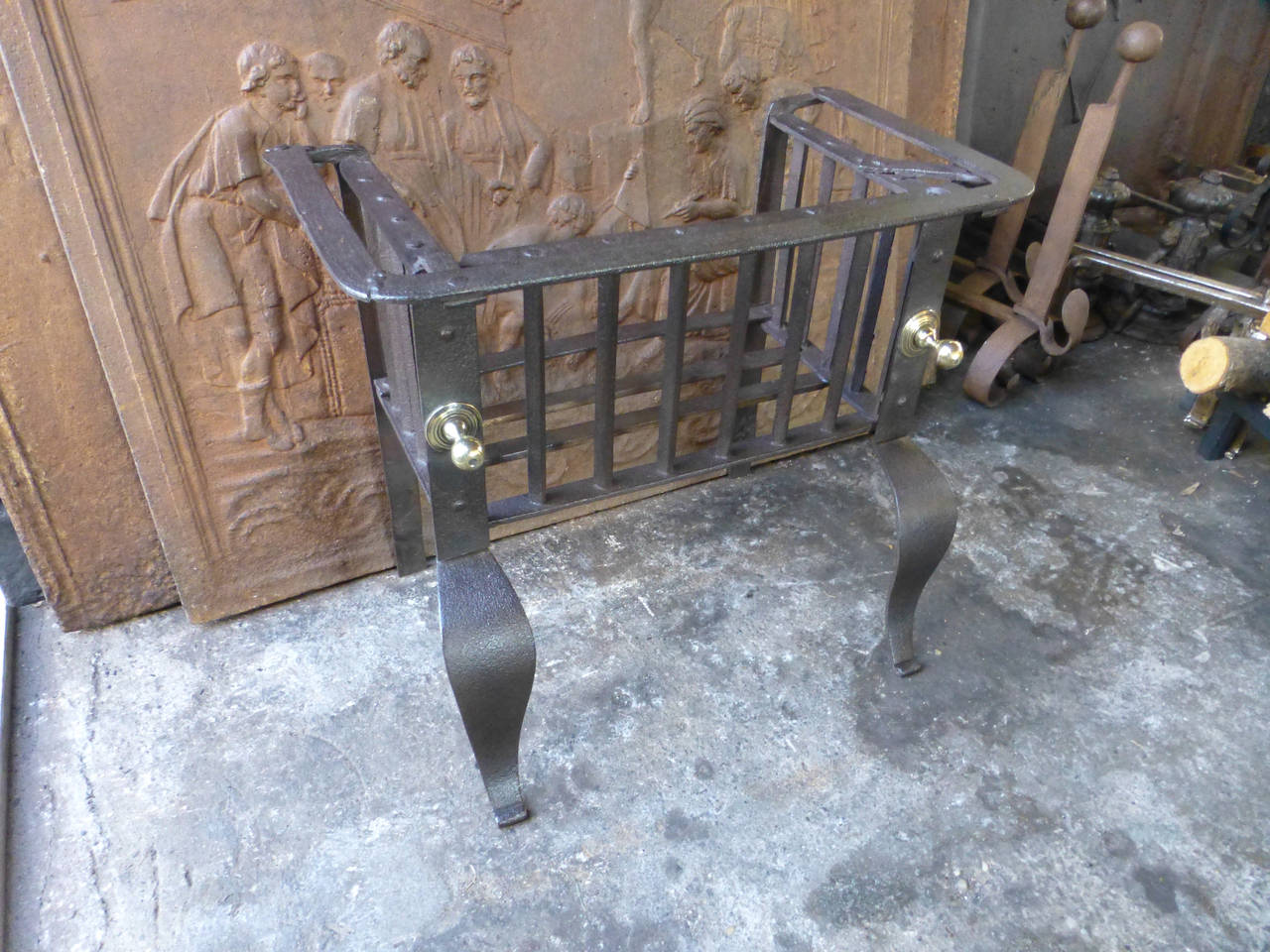Forged Antique Dutch Fireplace Grate, 18th Century For Sale