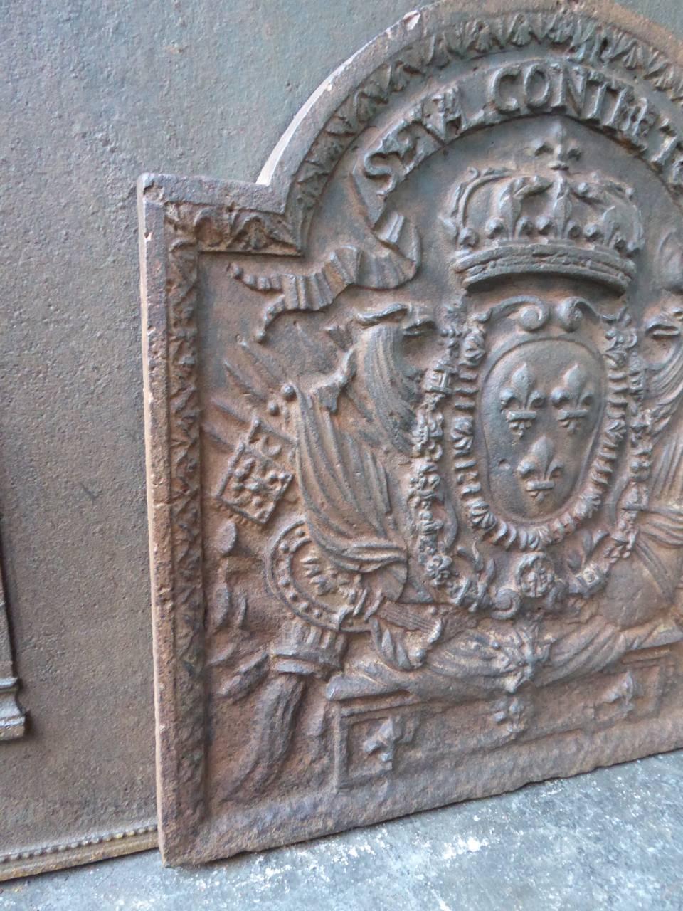 Louis XIV 17th-18th Century 'Arms of France' Fireback