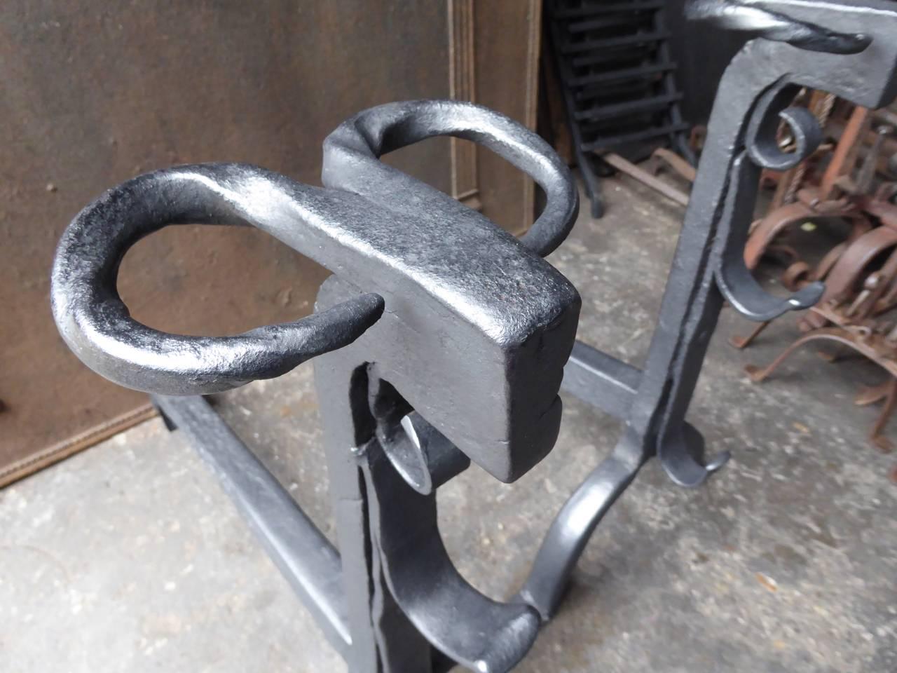 Large French Gothic Firedogs or Andirons, 16th Century For Sale 2