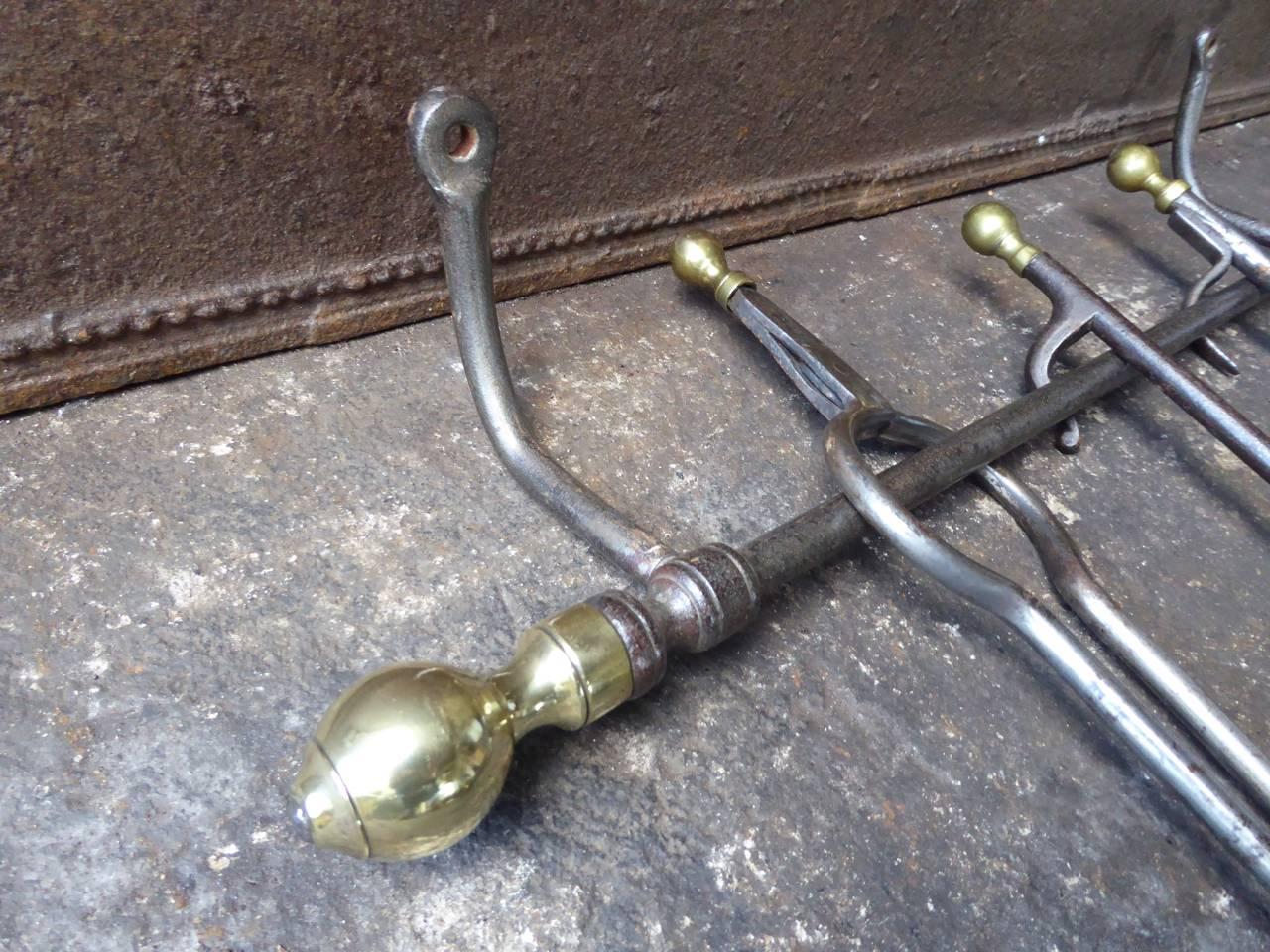 18th-19th century Dutch fireplace tools, fire irons.







 