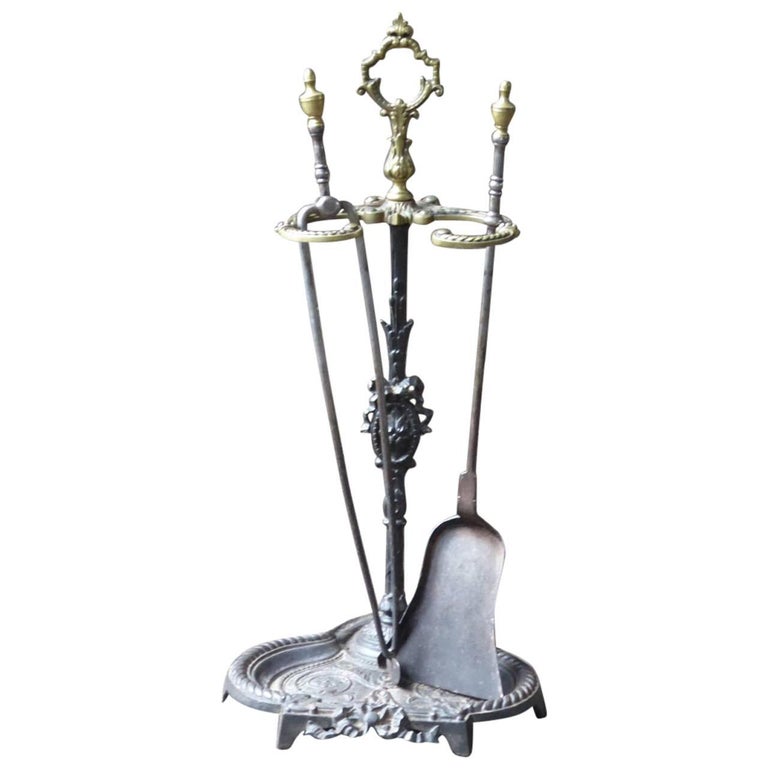 Antique French Fireplace Tools Or Fire Tools 19th Century For