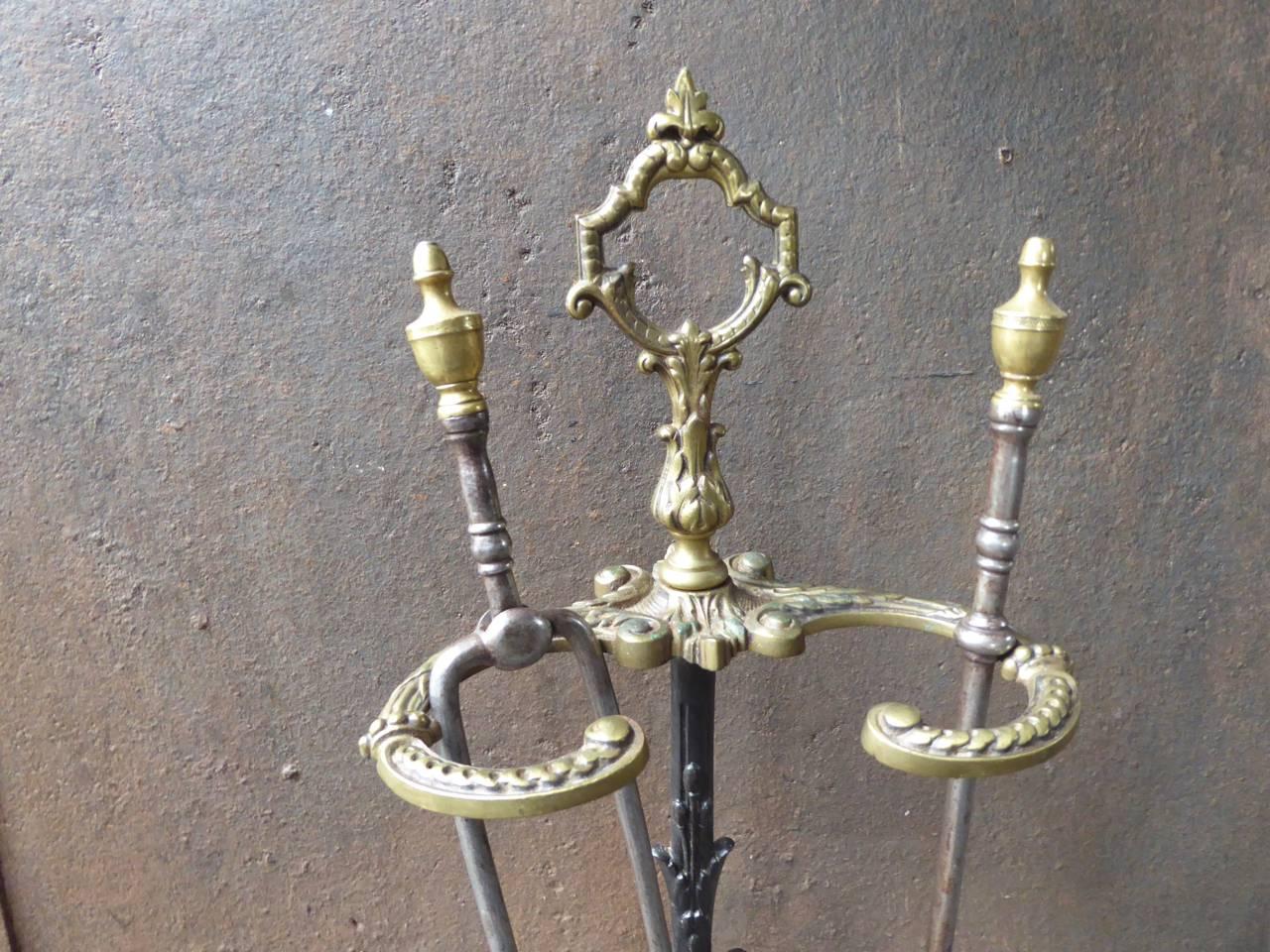 Napoleon III Antique French Fireplace Tools or Fire Tools, 19th Century
