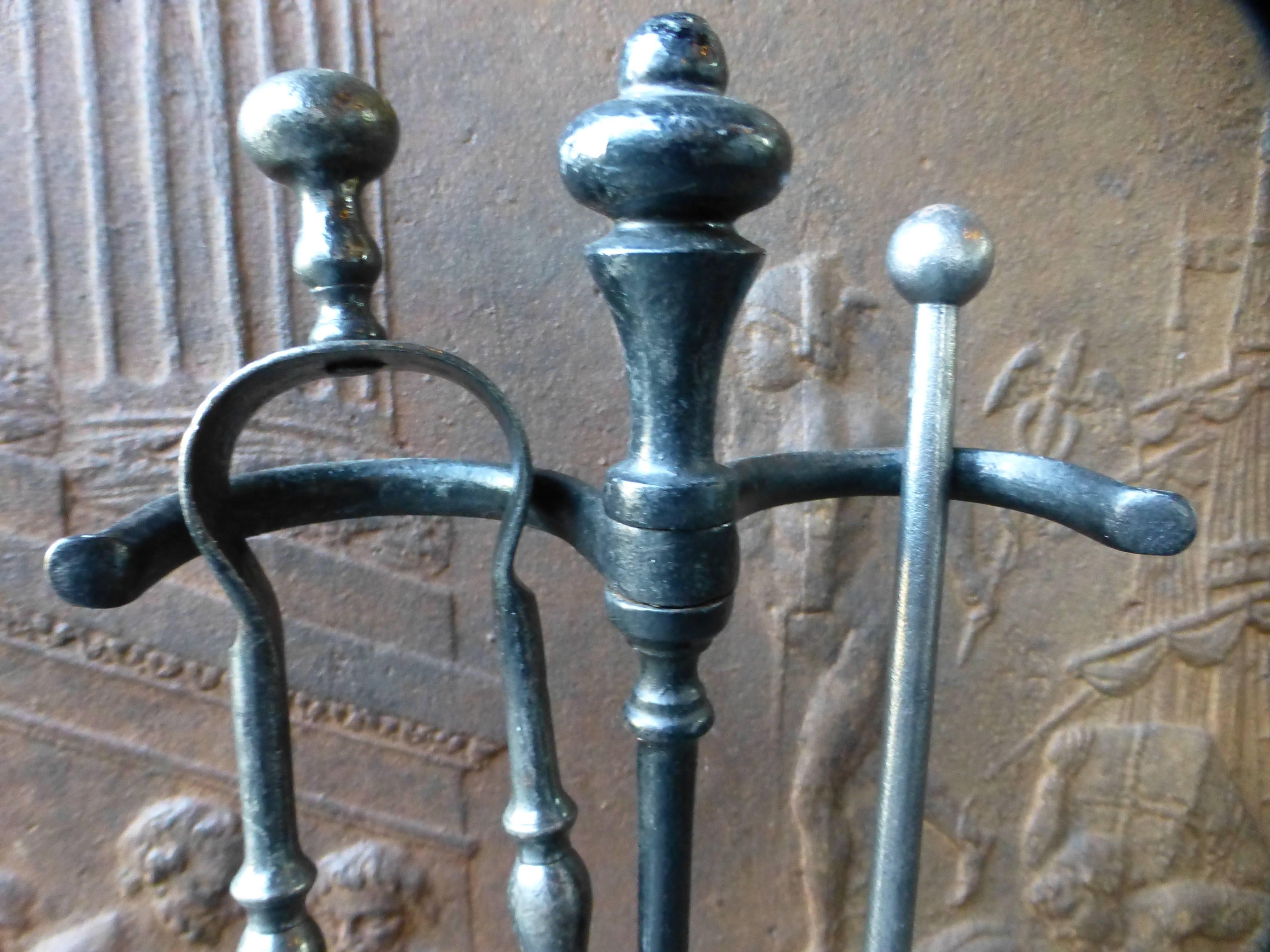 Rococo 19th Century Set of Fireplace Tools And Stand