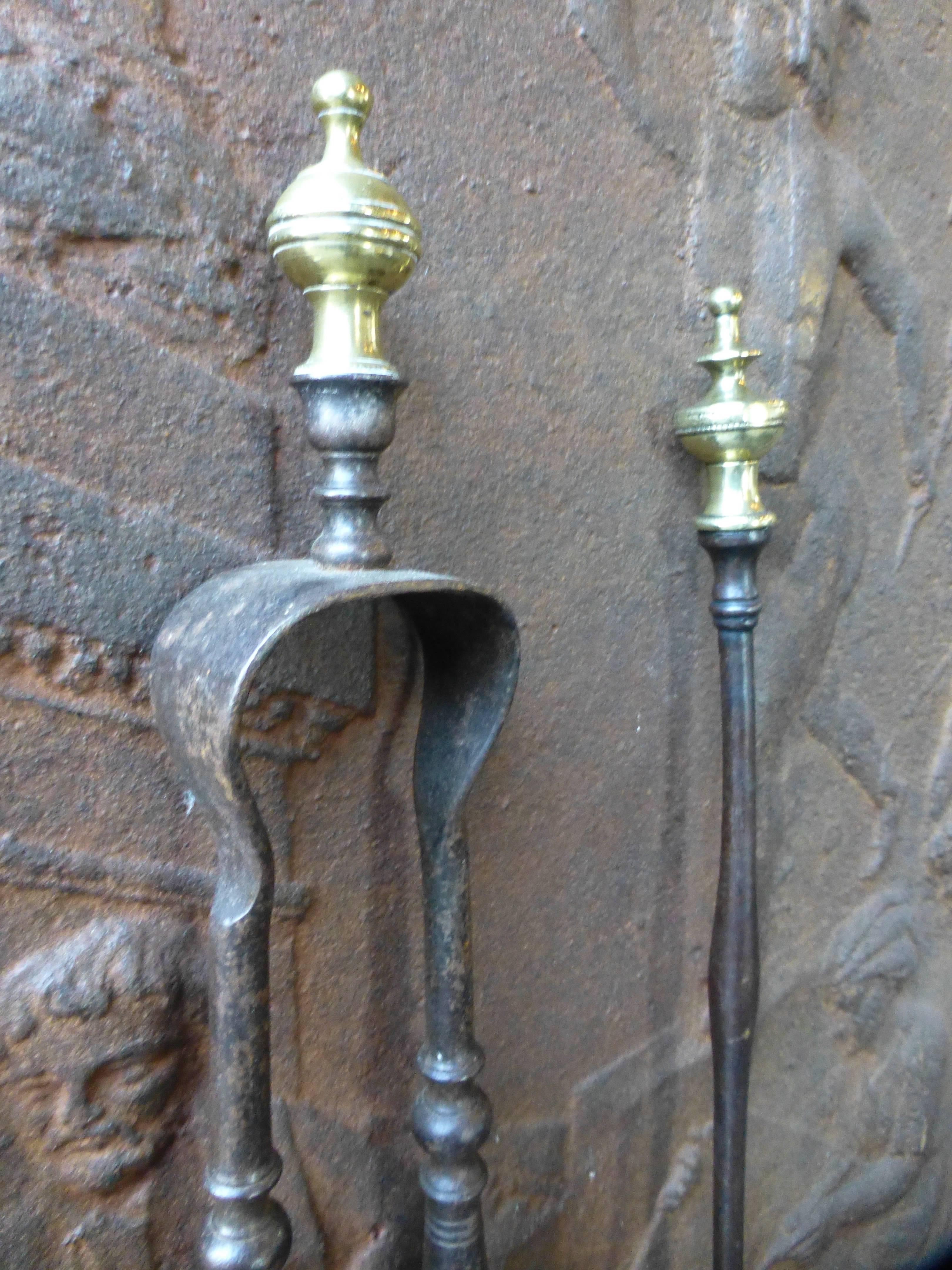 Dutch 18/19th Century French Fireplace Tools