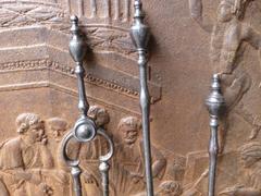18th - 19th Century Polished Steel Fireplace Tool Set, Fire Tools