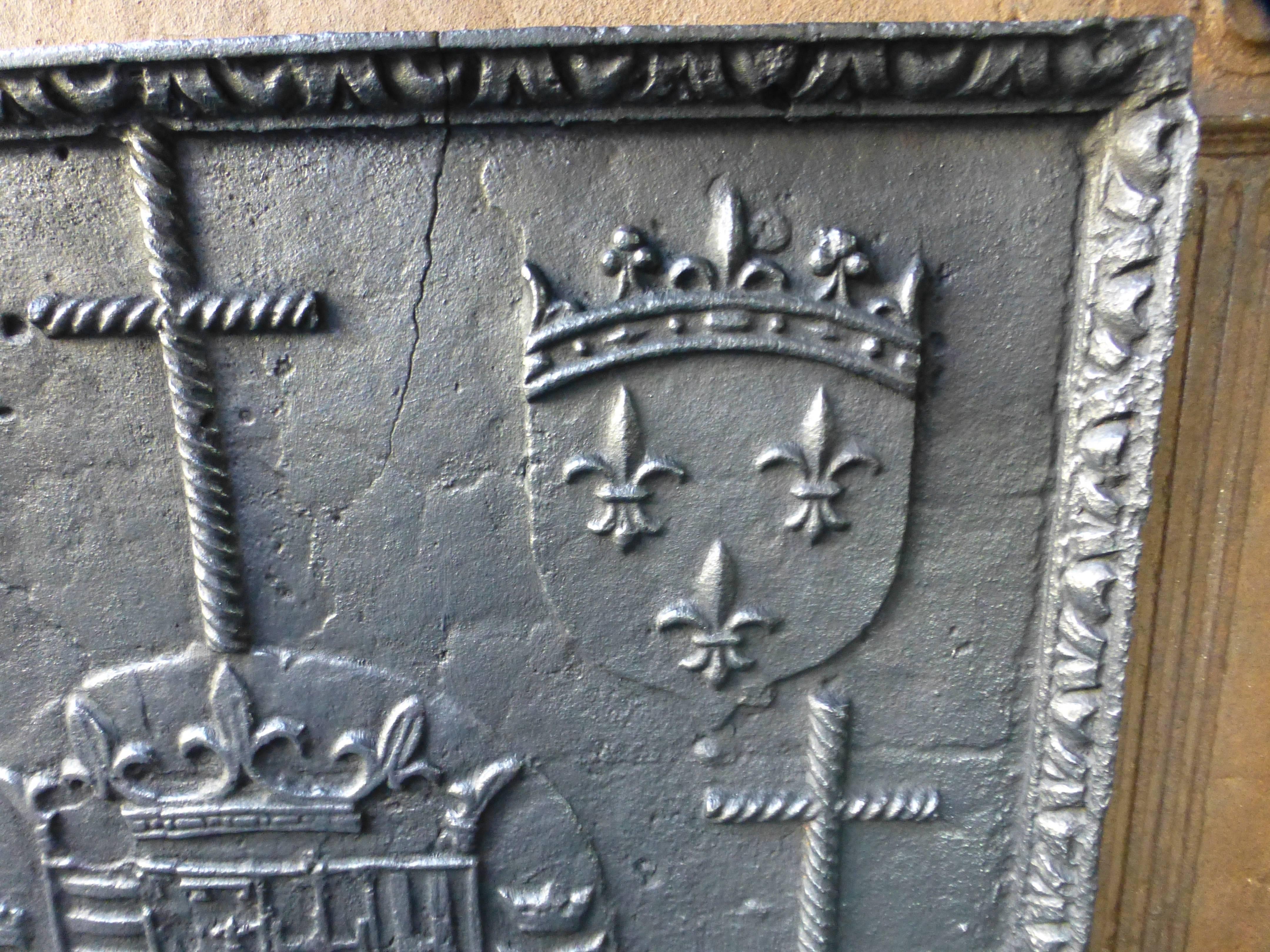 Cast 16th Century Lorraine Coat of Arms Fireback