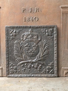 Plaque de cheminée d'époque Louis XIV du 17ème siècle « Arms of France »