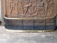 19th Century Polished Brass and Iron Wirework Fender
