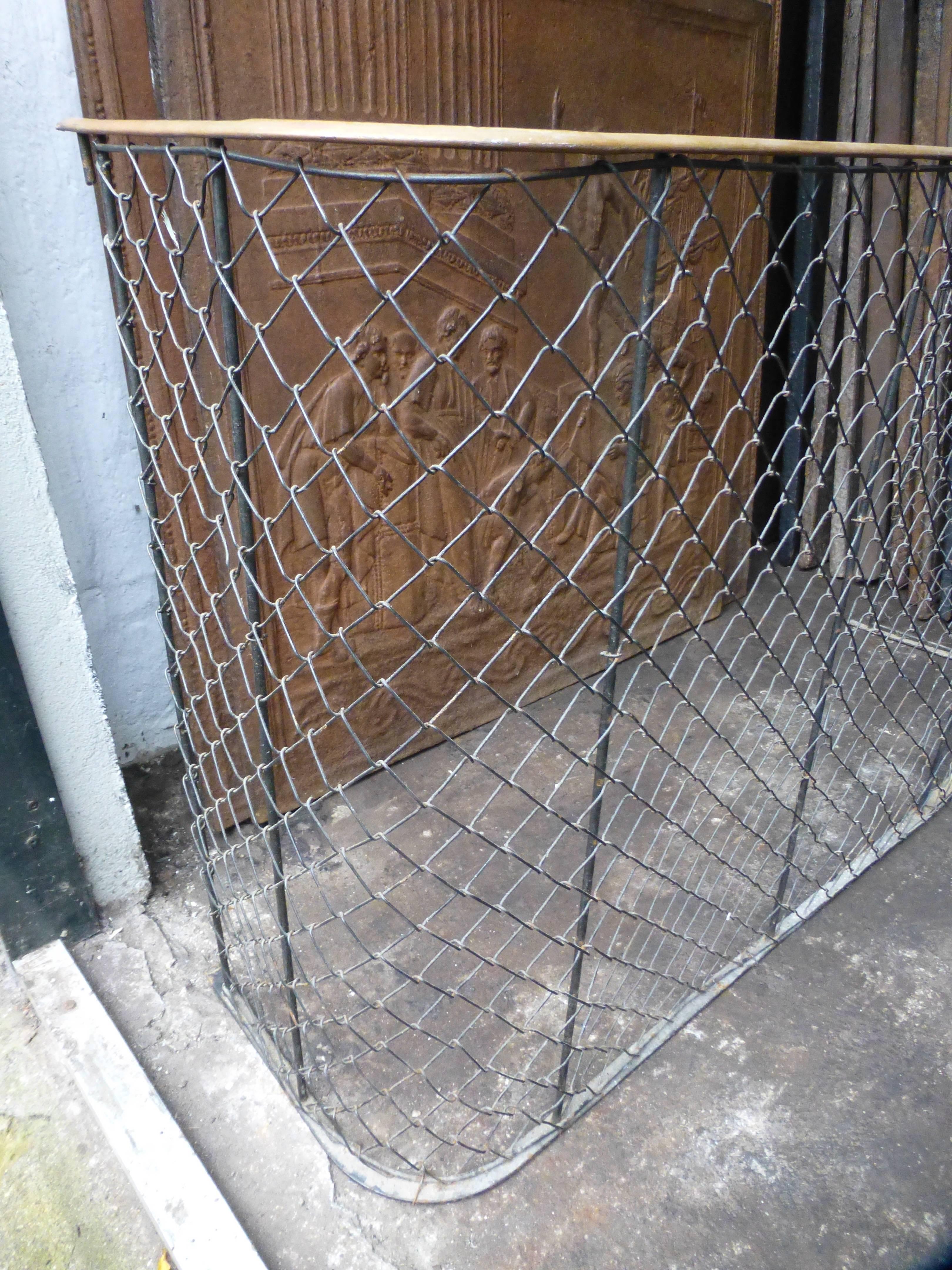 British 19th Century Brass and Iron Fireplace Guard, Fire Guard