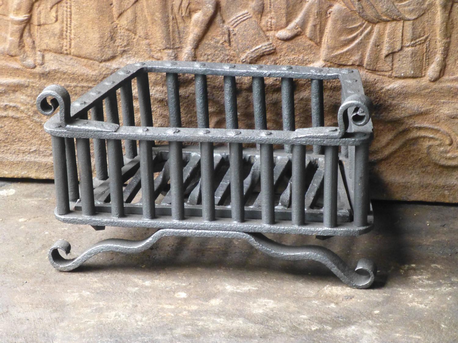 Small 18th Century Wrought Iron Fireplace Grate, Fire Grate For Sale at