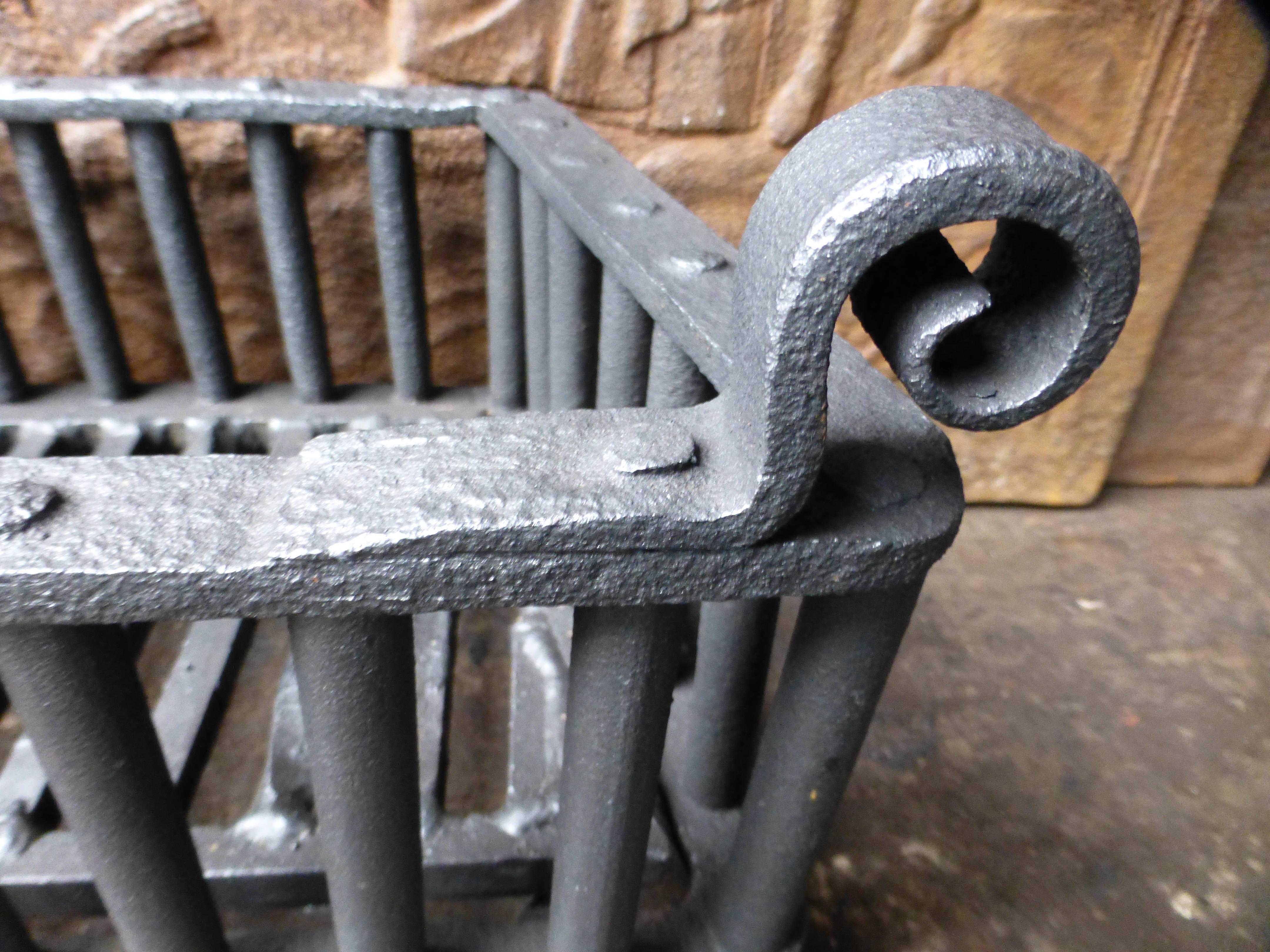Forged Small 18th Century Wrought Iron Fireplace Grate, Fire Grate