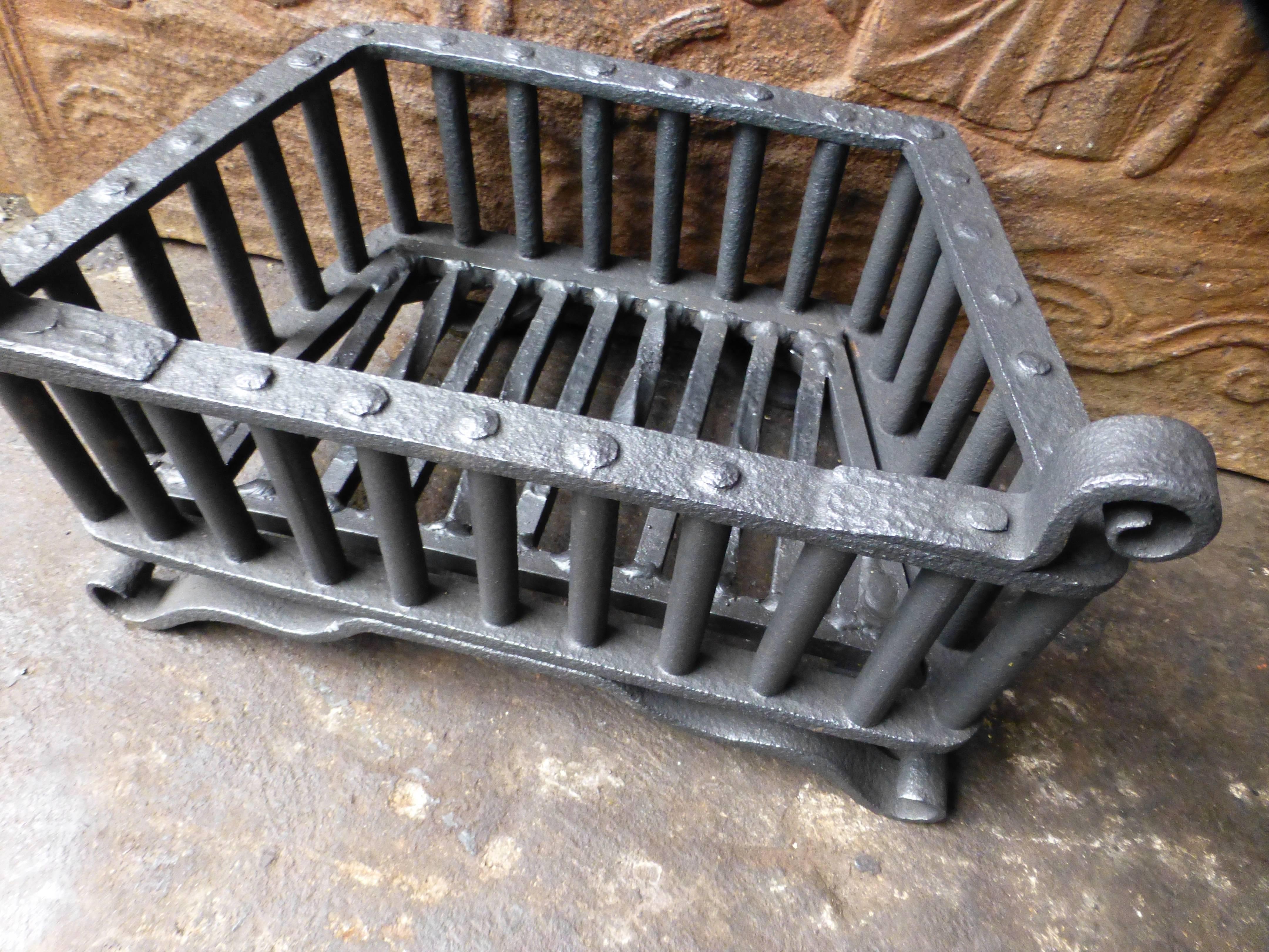 18th Century and Earlier Small 18th Century Wrought Iron Fireplace Grate, Fire Grate