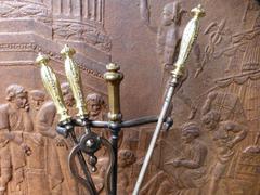 19th Century Fireplace Tool Set and Stand, Fire Tools
