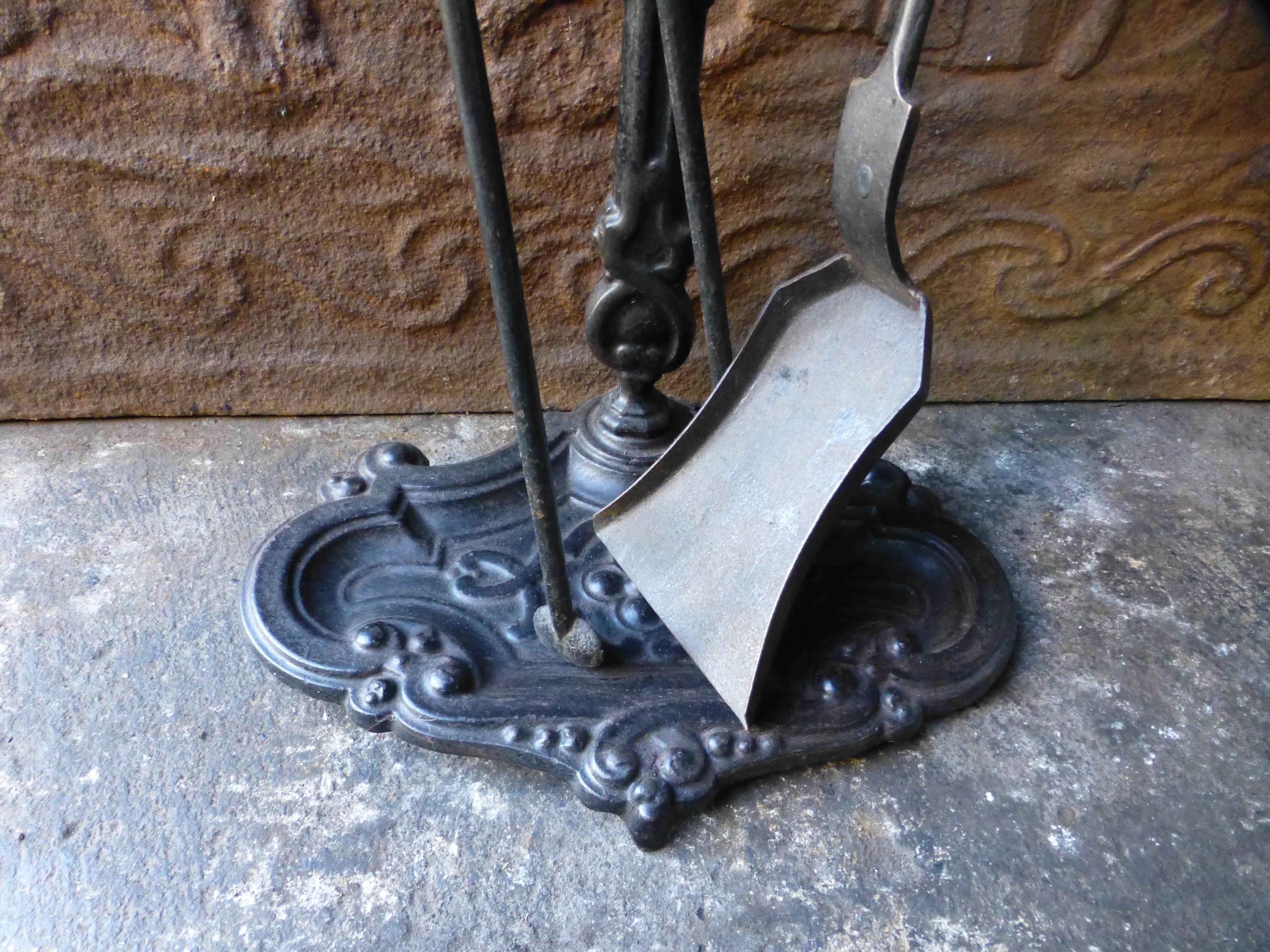 19th Century French Fireplace Tool Set and Stand, Fire Tools 4