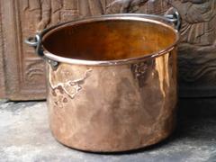 18th Century Polished Copper Log Holder, Log Bin