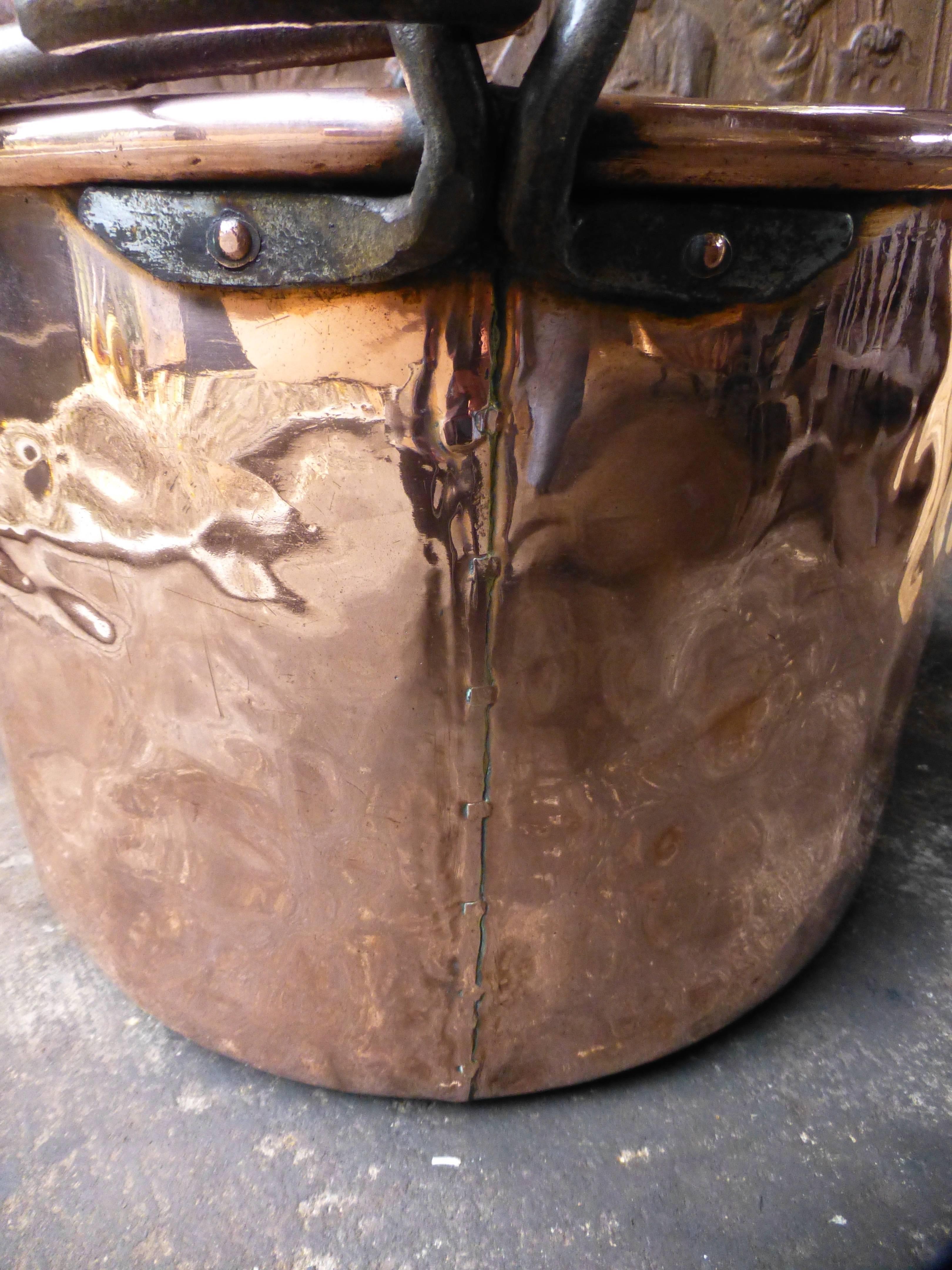 Dutch 18th Century Polished Copper Log Holder, Log Bin