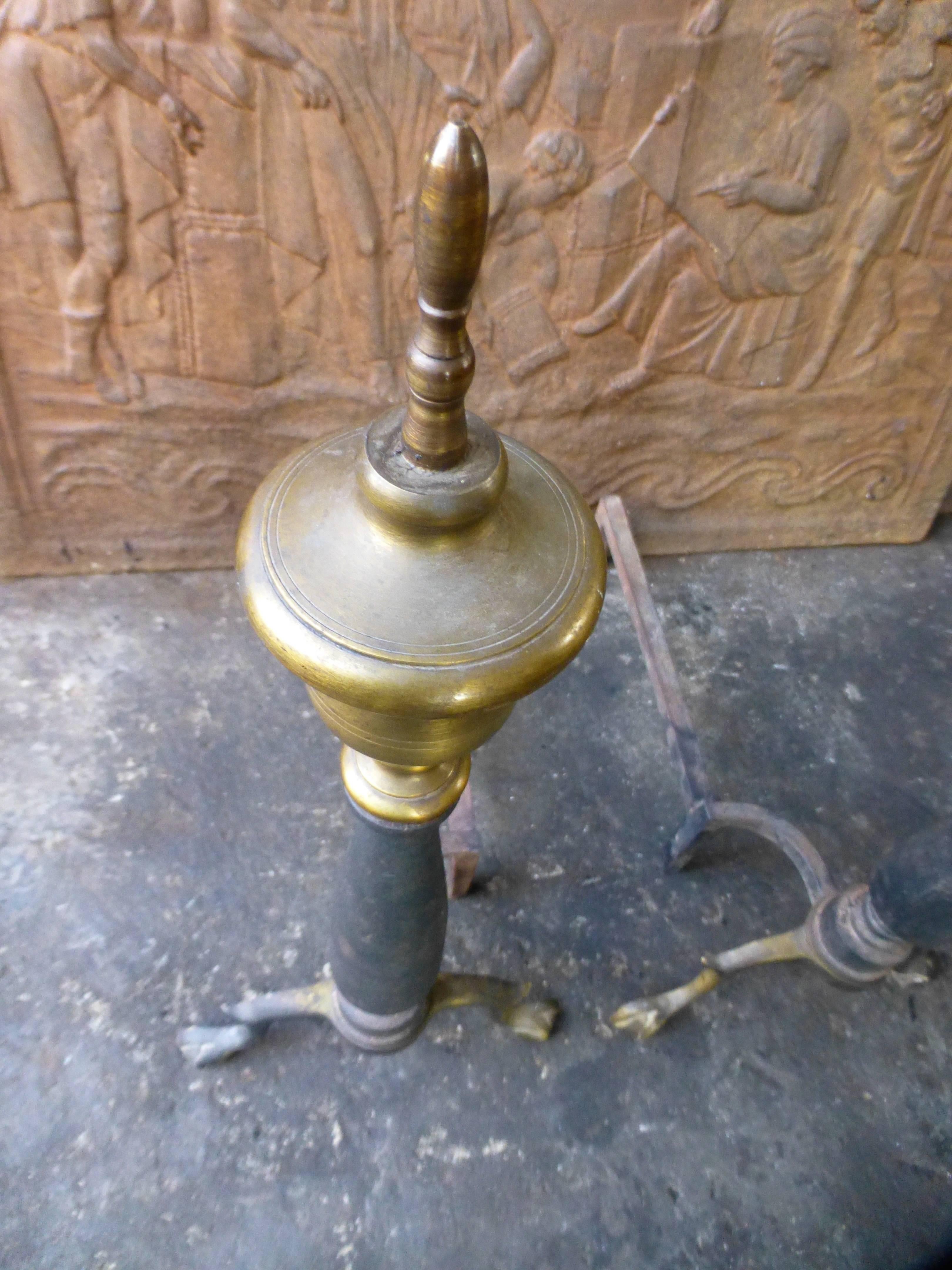 20th Century Federal Style Andirons, Firedogs 2