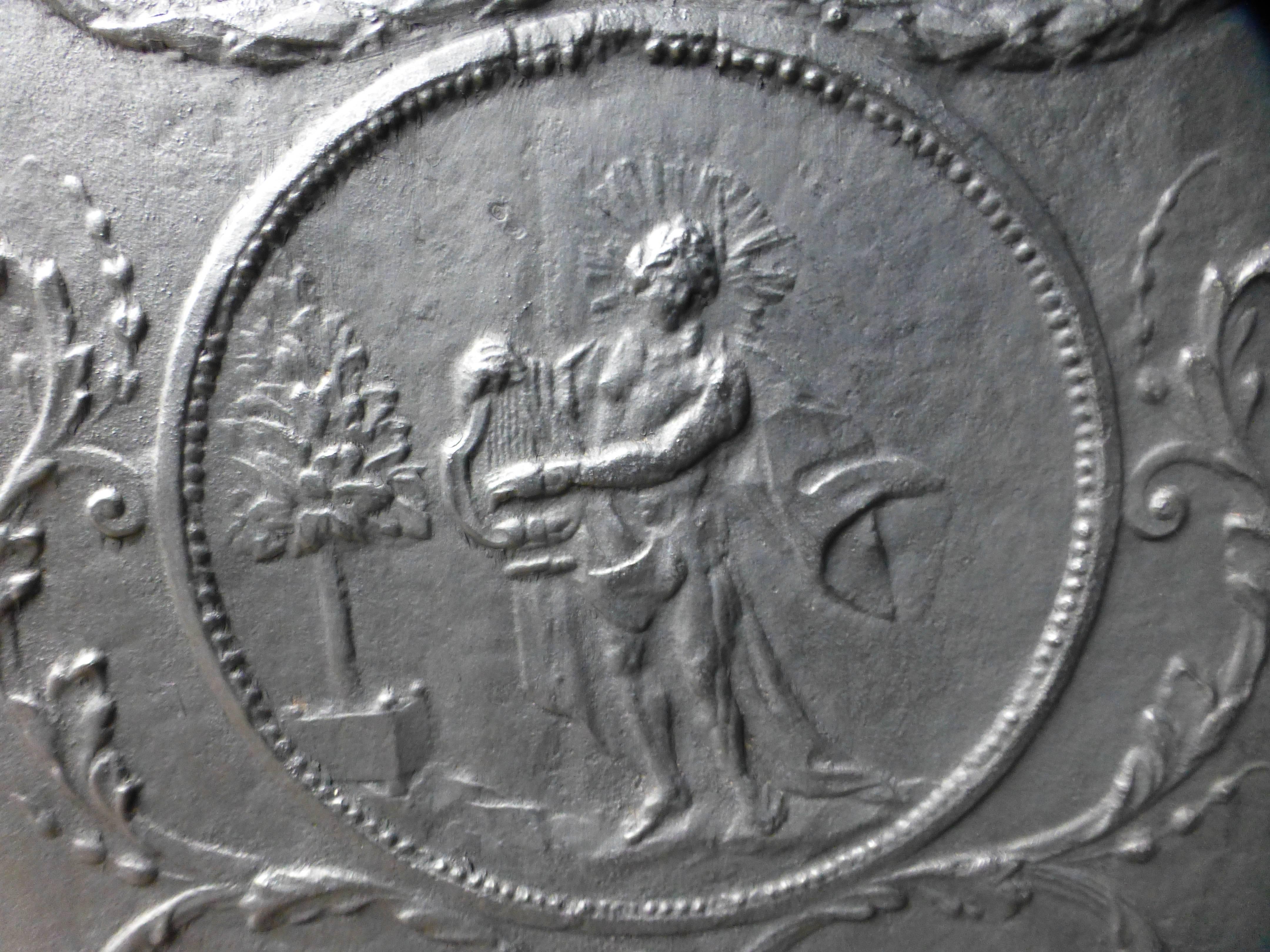 Neoclassical 19th Century Apollo with Lyre Fireback