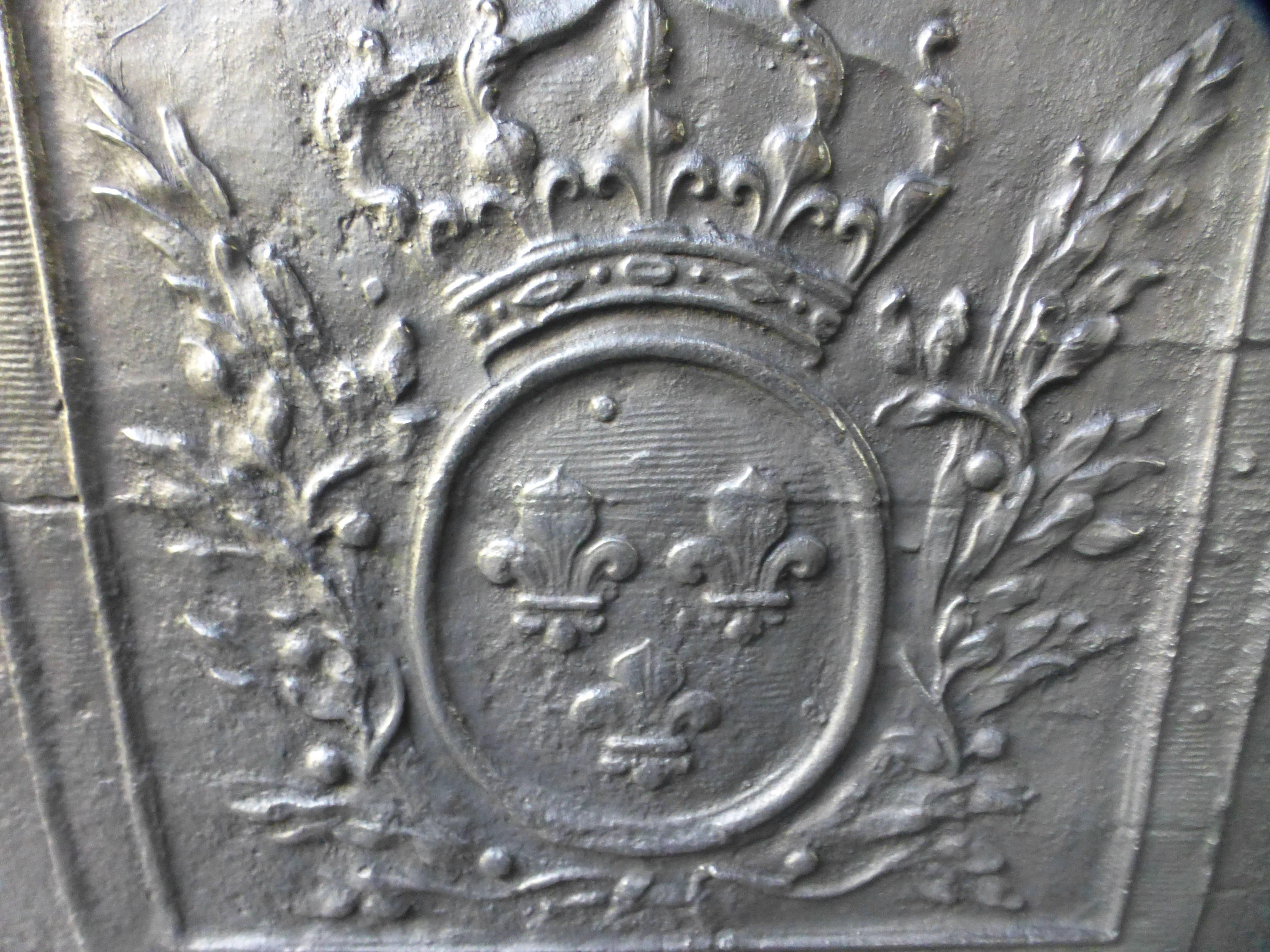 Louis XIV 18th Century Fireback with Arms of France