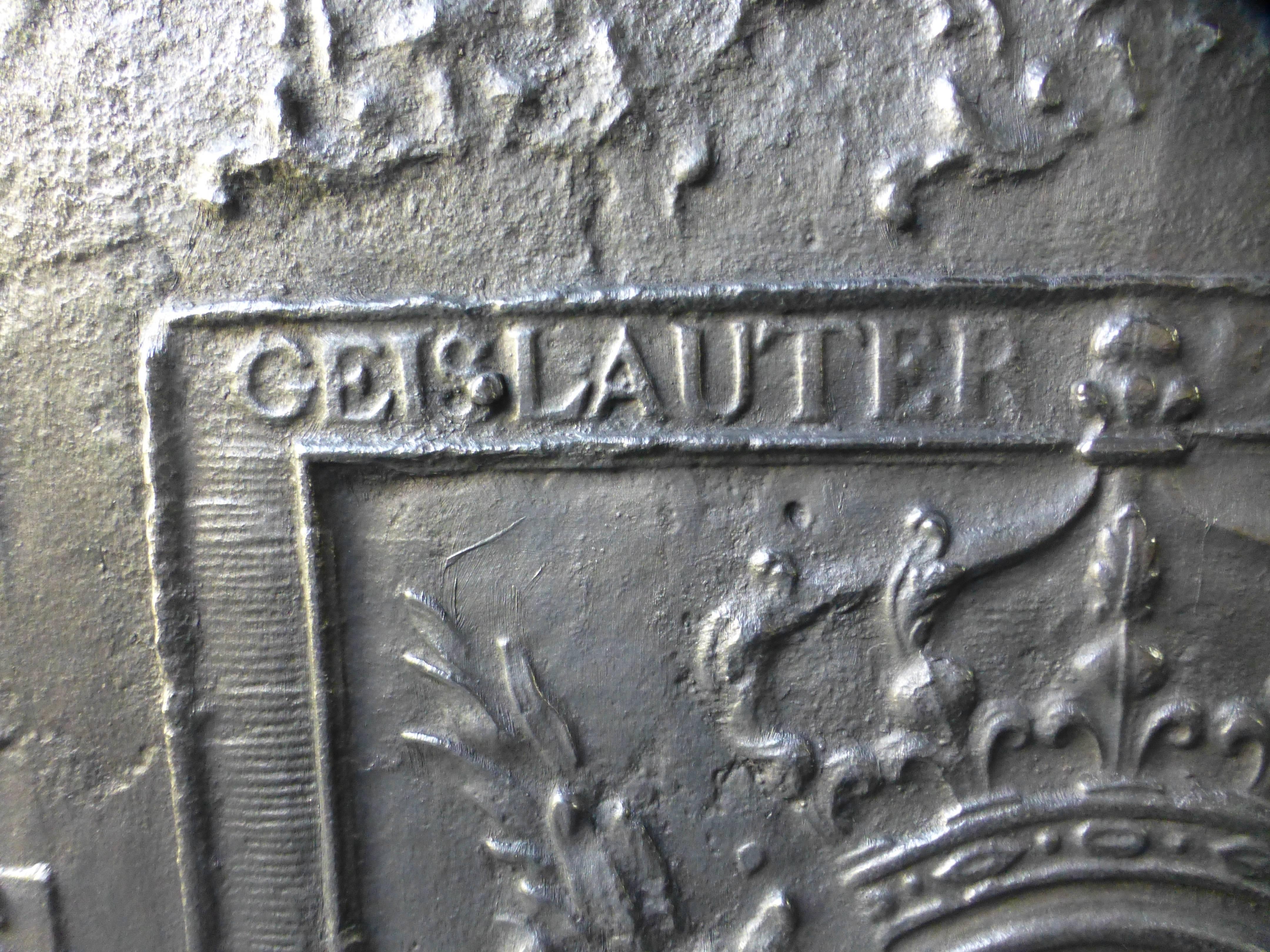 Cast 18th Century Fireback with Arms of France