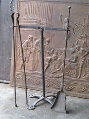 19th Century French Fire Tool Set, Fireplace Tool Set