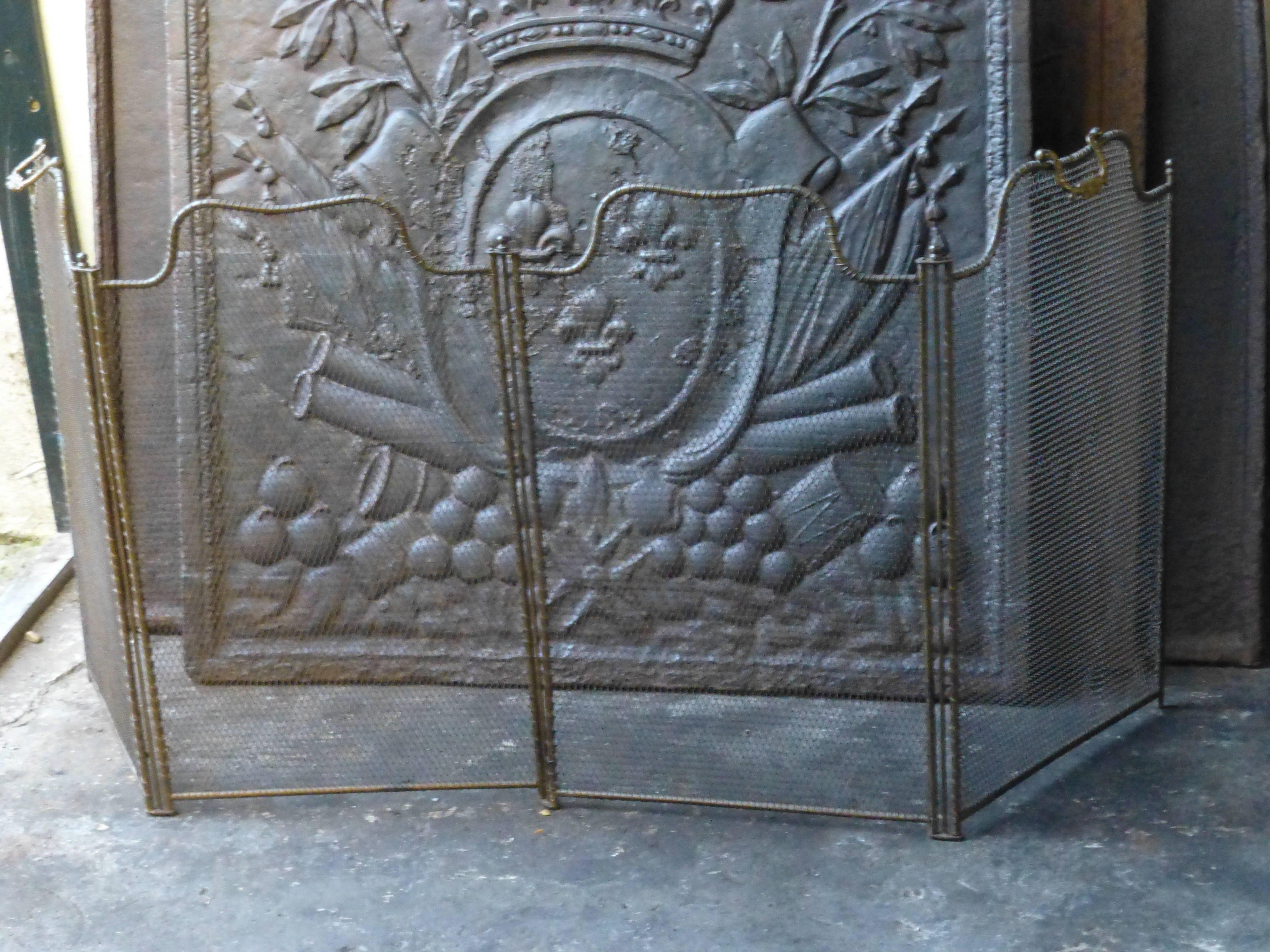 19th century French fireplace screen - fire screen.

We always have 50+ antique fire screens - fireplace screens, fenders and fire guards in stock that can be ordered on line. See our website for our current stock and prices.